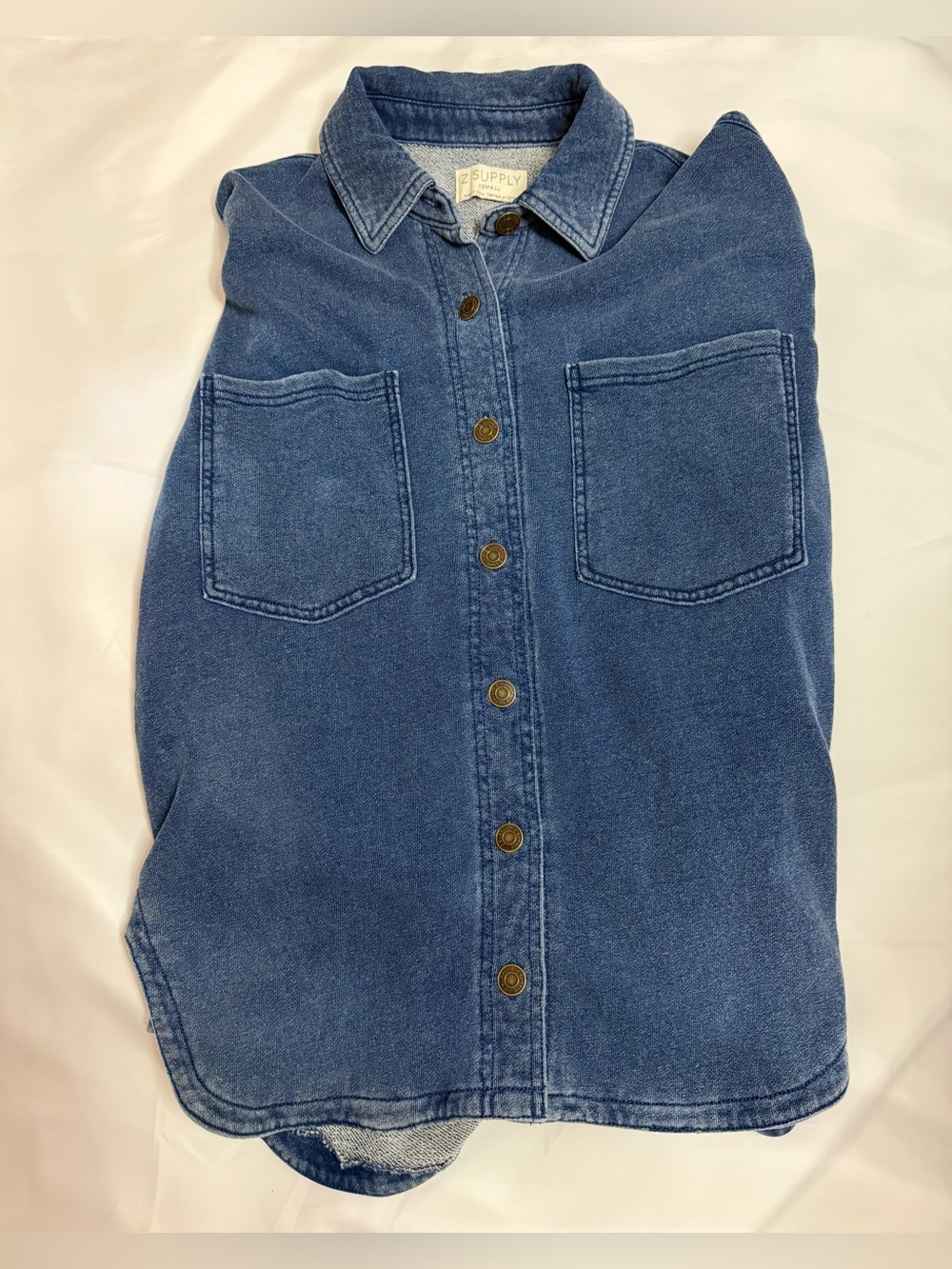 Z Supply All Day Cropped Knit Denim Jacket - Picture 4 of 9